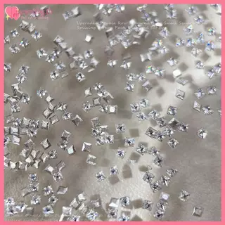 RENBG 50 ชิ้น/กล่องเงาสีขาวแชมเปญZircon Rhinestonesเล็บCharms Miniสแควร์เล็บอัญมณีFlbaเล็บหัตถกรรมเพชรตกแต่งTH