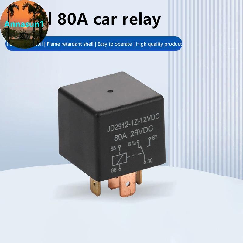 Annasun รีเลย์ยานยนต์ 80A 12v 4 Pin รีเลย์รถกระแสใหญ่พร้อมรูยึด TH