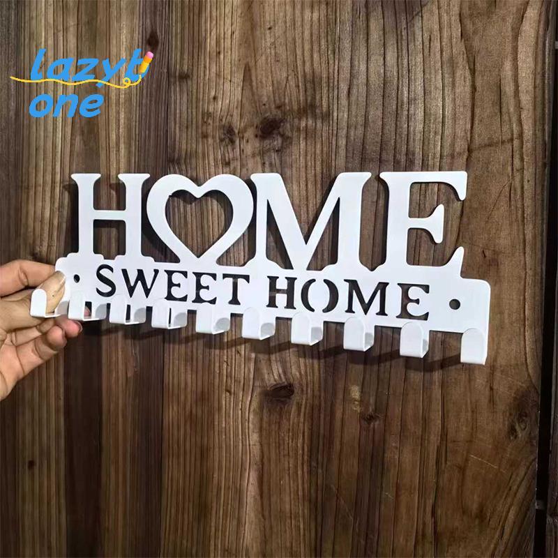 LZ-t] 1PC ติดผนัง Sweet Home ตกแต่ง Key Holder, Key Wall Hook, Creative Key Holder สําหรับประตูด้านห