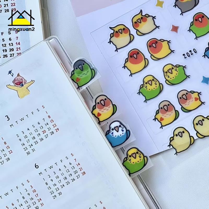 Mingxuan2 10 คู่สไตล์และสร้างสรรค์ Parrot Index Stiers, ที่คั่นหนังสือตกแต่งสําหรับองค์กรและเครื่องห