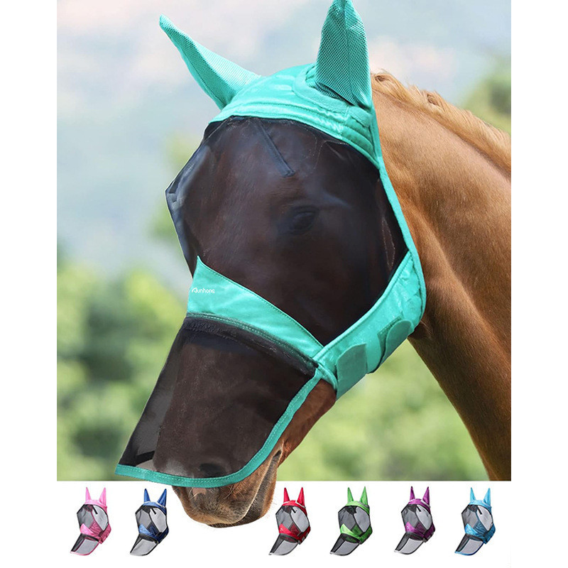 Horse masks are selling well Knitted breathable horse halter Professional Equestrian Horse Mask