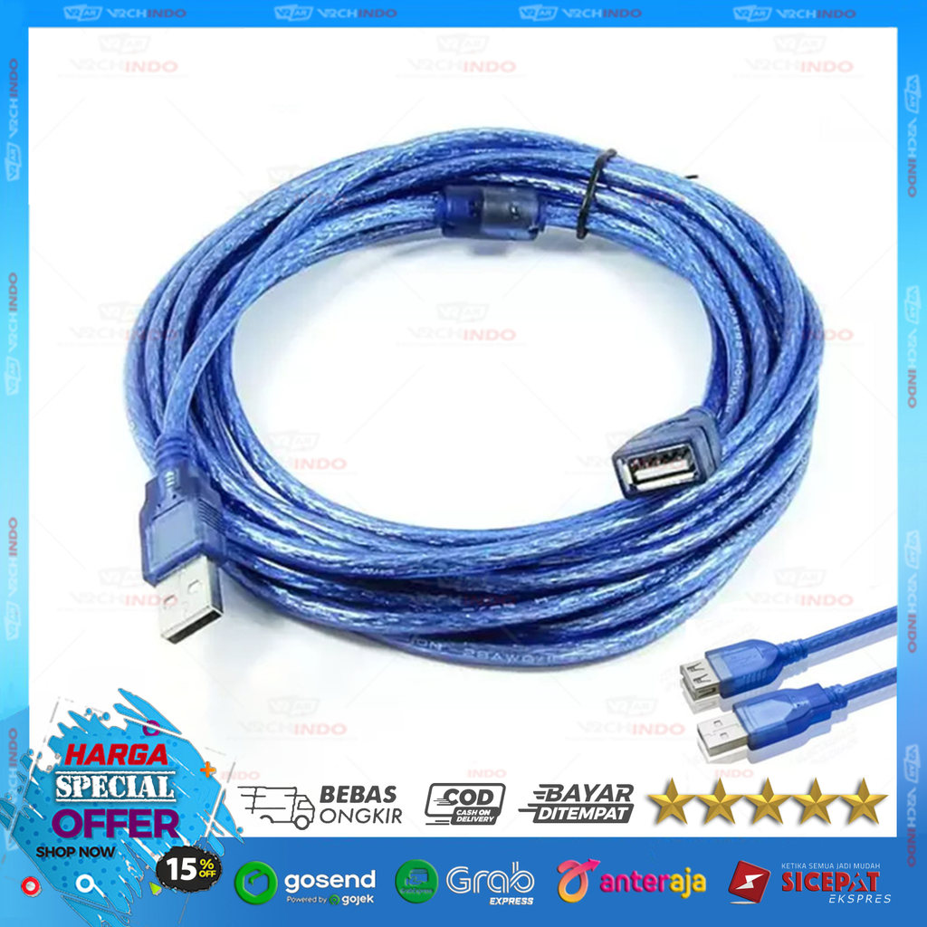 USB 2.0 - 10M / 1000CM / 10 เมตร - ส่วนขยาย USB / Extender Male to Female คุณภาพดี !!
