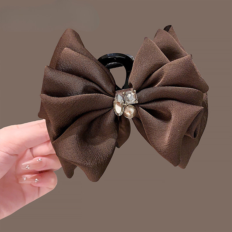 T Classy Bow Grab Clip High-End Shark Clip Female Back Head Hair Volume Full Plate Hair Clip Headdre