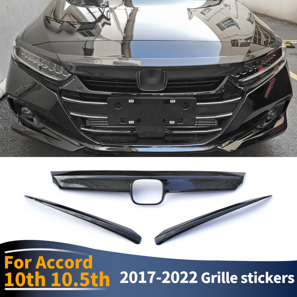สําหรับHonda Accord 10th 10.5th 2017 2018 2019 2020 2021 2022 สติกเกอร์กระจังหน้าด้านหน้าInlet Grillกันชนตาข่ายตารางการปรับแต่งอุปกรณ์เสริมการปรับเปลี่ยนชิ้นส่วน