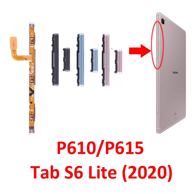 สําหรับ Samsung Galaxy Tab S6 Lite P610 P615 แท็บเล็ตโทรศัพท์ปุ่มปรับระดับเสียงใหม่ขึ้นลงปิดภายนอกสวิทช์ด้านข้าง Key Flex Cable