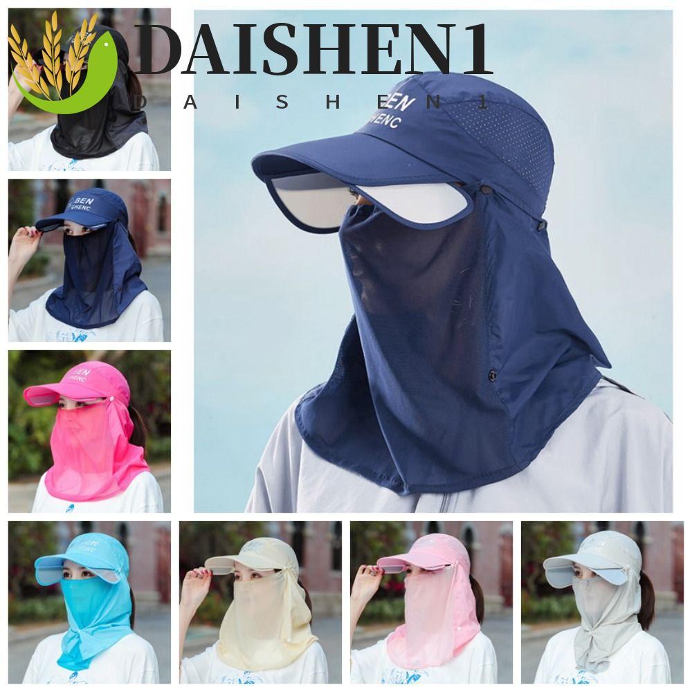 DAISHEN1 หมวกกันแดด, หมวกปีกกว้างป้องกันรังสียูวีปีกกว้าง, ผู้หญิงฤดูร้อนน้ําหนักเบา Wth คอพนังหมวกถ
