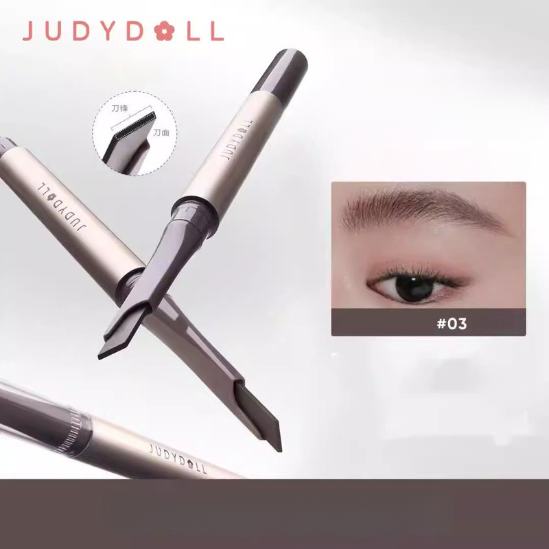 Judydoll Precision ดินสอเขียนคิ้วอัตโนมัติและเจลเขียนคิ้ว เรียบเนียน เป็นธรรมชาติ ติดทนนาน กันน้ํา ดินสอเขียนคิ้ว Fine Double-Ended