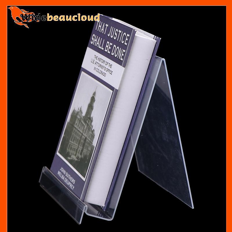 Widebeaucloud 1 ชิ้น Book Display Stand Desktop Book Holder Transparent Acrylic Book Shelf Nice