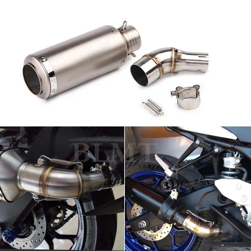 สำหรับ YAMAHA YZF R25 MT03 R3 MT 03 จักรยานสกปรกแข่งรถจักรยานยนต์ท่อไอเสียรถจักรยานยนต์กลางพร้อมท่อไ