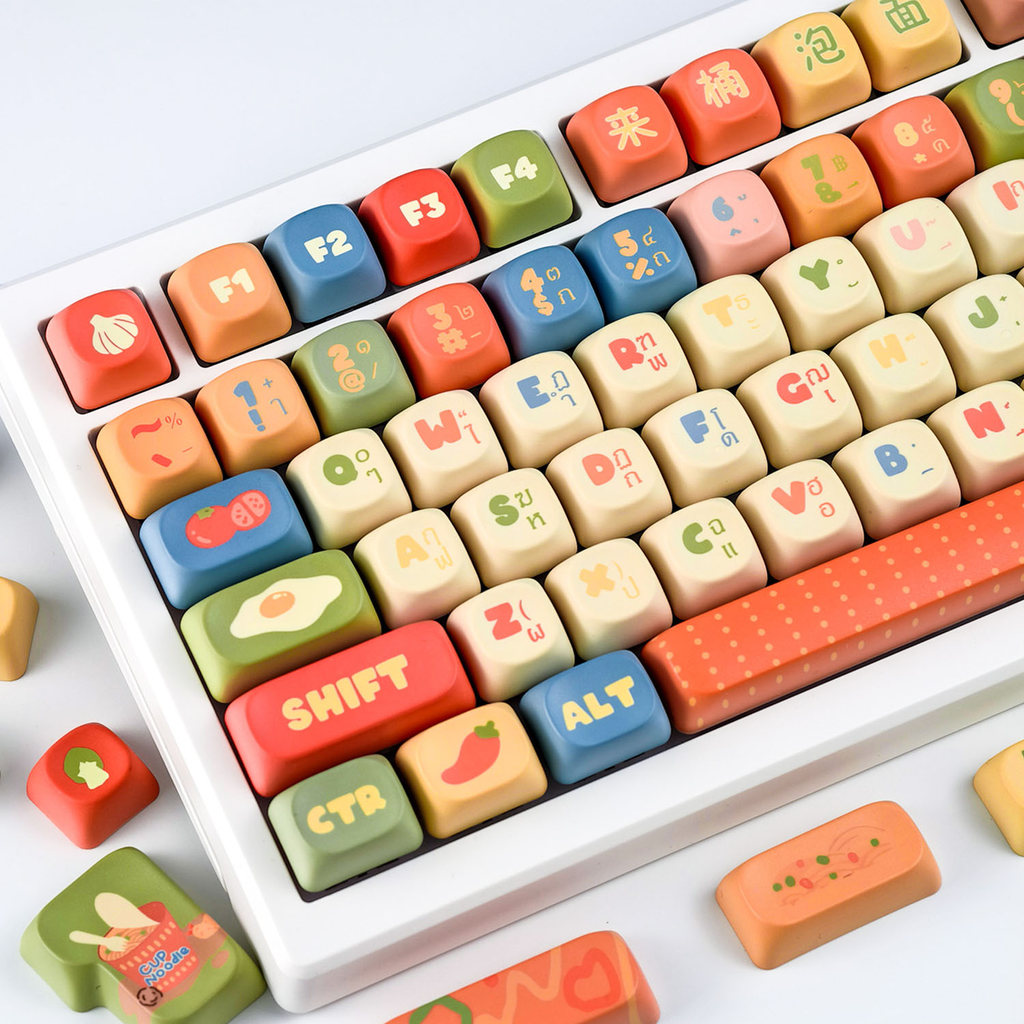 【คีย์แคปไทย】MAIMOOO Instant Noodle Keycap MOA Profile 120 คีย์ PBT Dye Sublimation Aula F75 F99 RK10