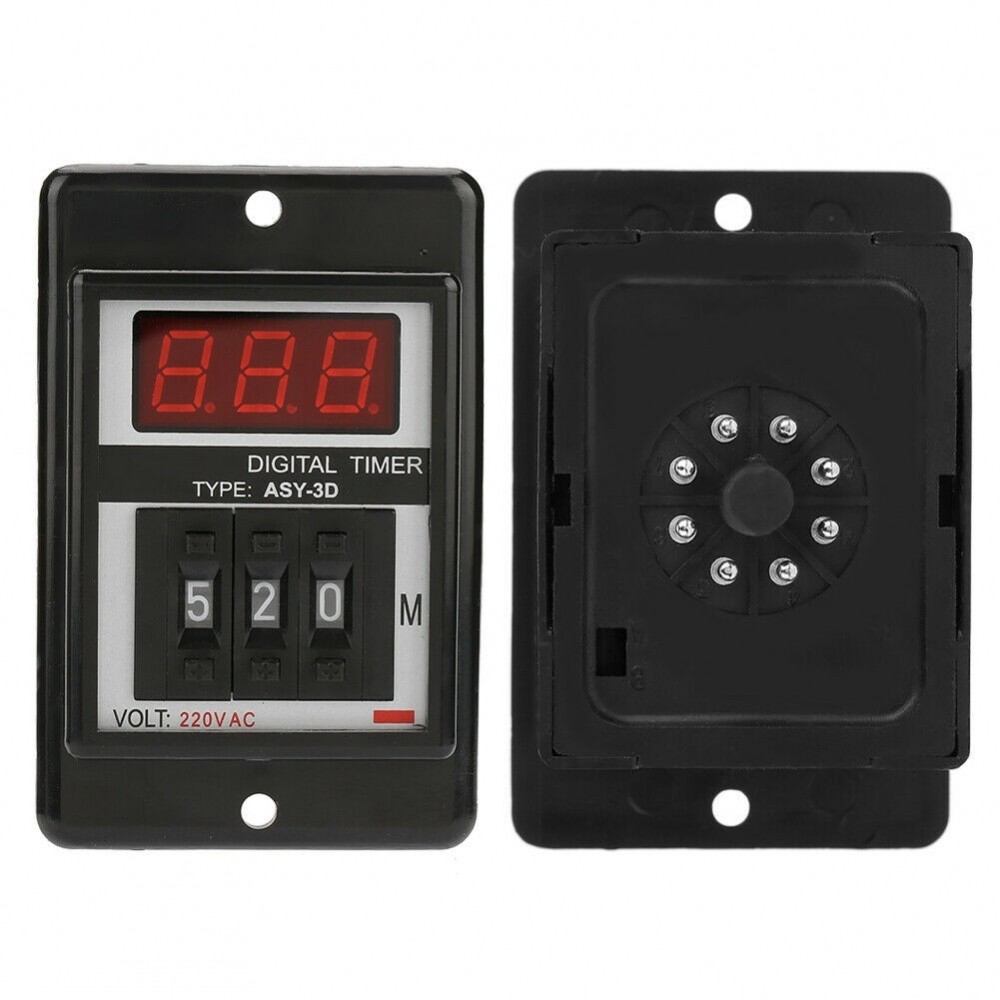 Advanced ASY3D Delay Timer 1 999 วินาที/นาทีเปลือก PVC น้ําหนักเบา Resistive 3A