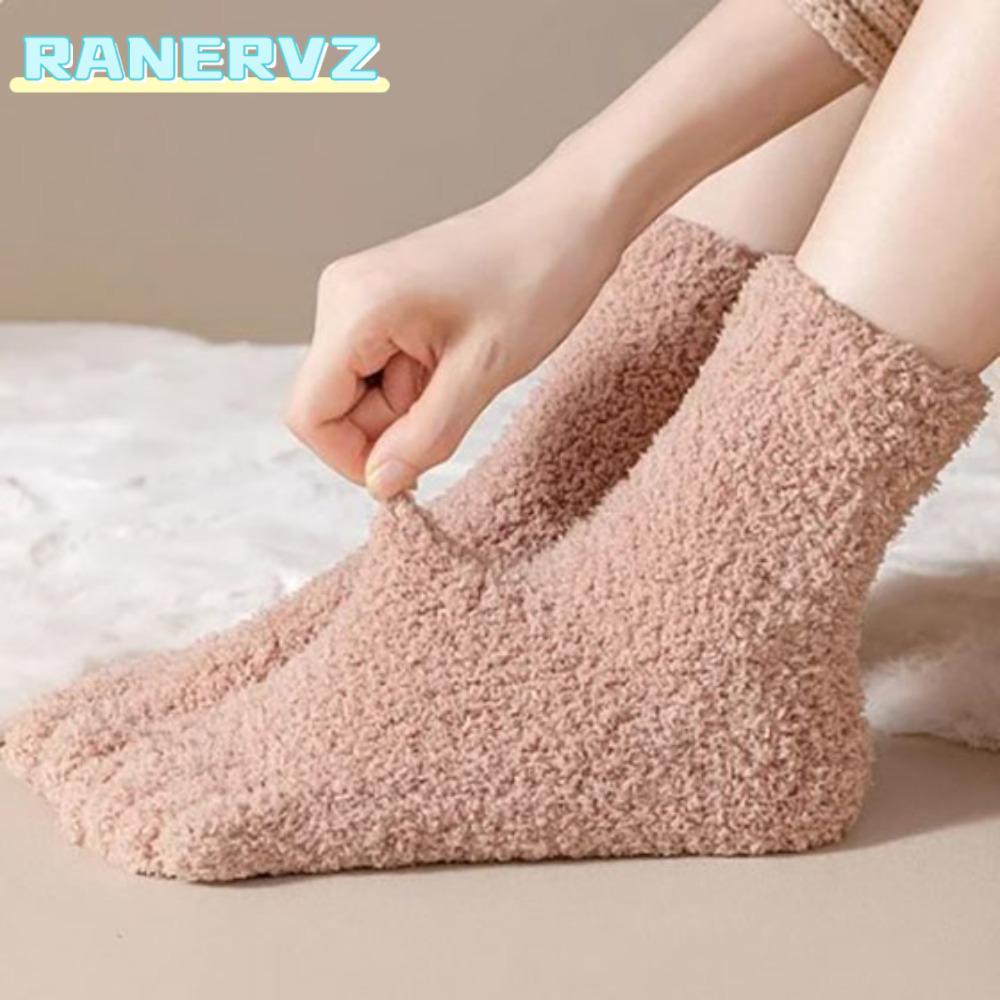 RANERVZ Warm Fuzzy Five Toe Sock, Warm Soft and Skin Friendly Soft Fluffy Cozy หนาถุงเท้าความร้อน,ทน
