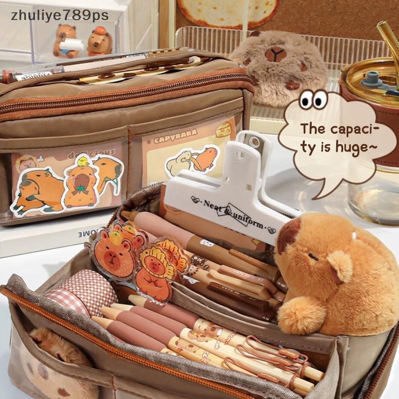 Zhuliye789ps] กระเป๋าดินสอสําหรับนักเรียนไปโรงเรียนพร้อมเคสปากกาอเนกประสงค์ความจุขนาดใหญ่เด็กผู้หญิง