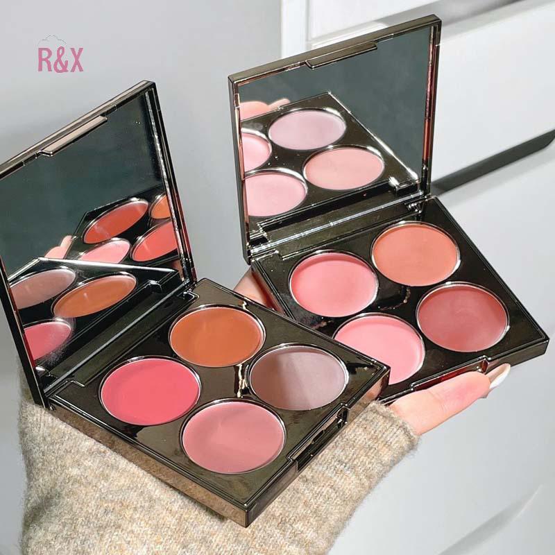 R&X HERORANGE บลัชออนกันน้ํา 4 สี Matte Shimmer Natural 3D แต่งหน้าดูคริสต์มาสสําหรับทุกสีผิวใหม่