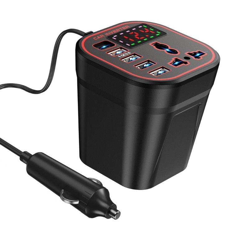 QJ Multiple Protection 200W Inverter ทํางานเงียบเหมาะสําหรับอุปกรณ์มือถือแล็ปท็อป