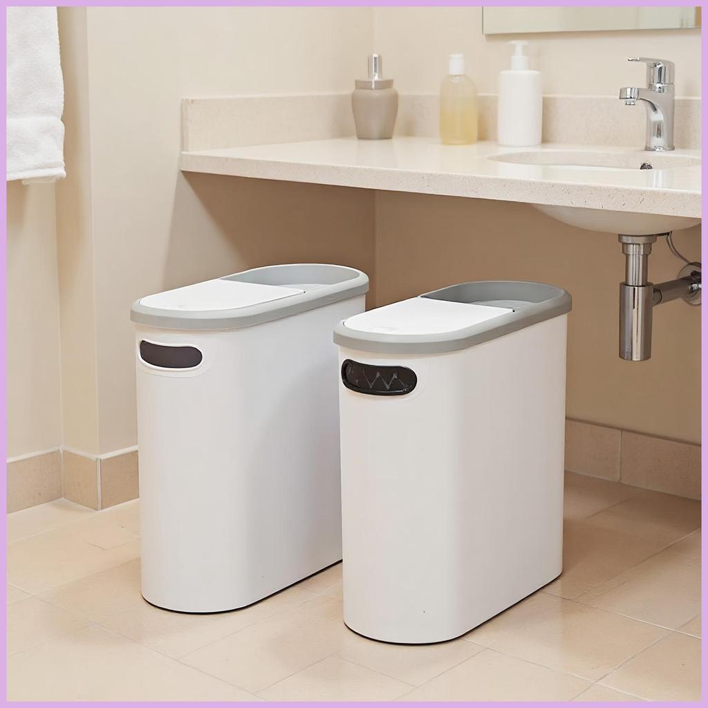 ถังขยะแคบ Slim Rubbish คอนเทนเนอร์ Leakproof Rubbish Bin สําหรับ Apartment RV สํานักงานหอพักเรือห้อง