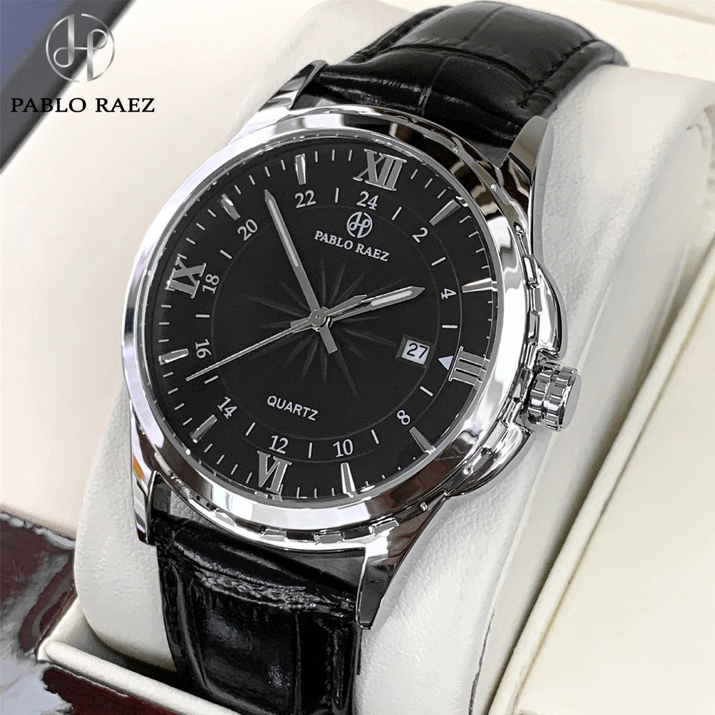PABLO RAEZ Brand Fashion Quartz นาฬิกาผู้ชาย นาฬิกา Simple watch Belt นาฬิกาผู้ชายราคาถูก