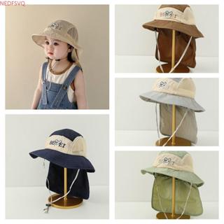 หมวกบักเก็ตเด็ก การ์ตูนหมีขอบใหญ่ ปรับขนาดและระบายอากาศได้ดี…