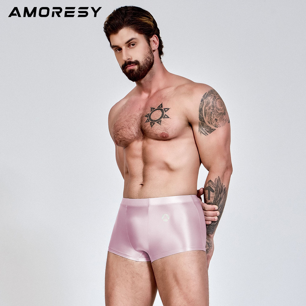 AMORESY Ravion Series กางเกงว่ายน้ำผู้ชาย สีทึบ บางเฉียบ และกระชับ-fit