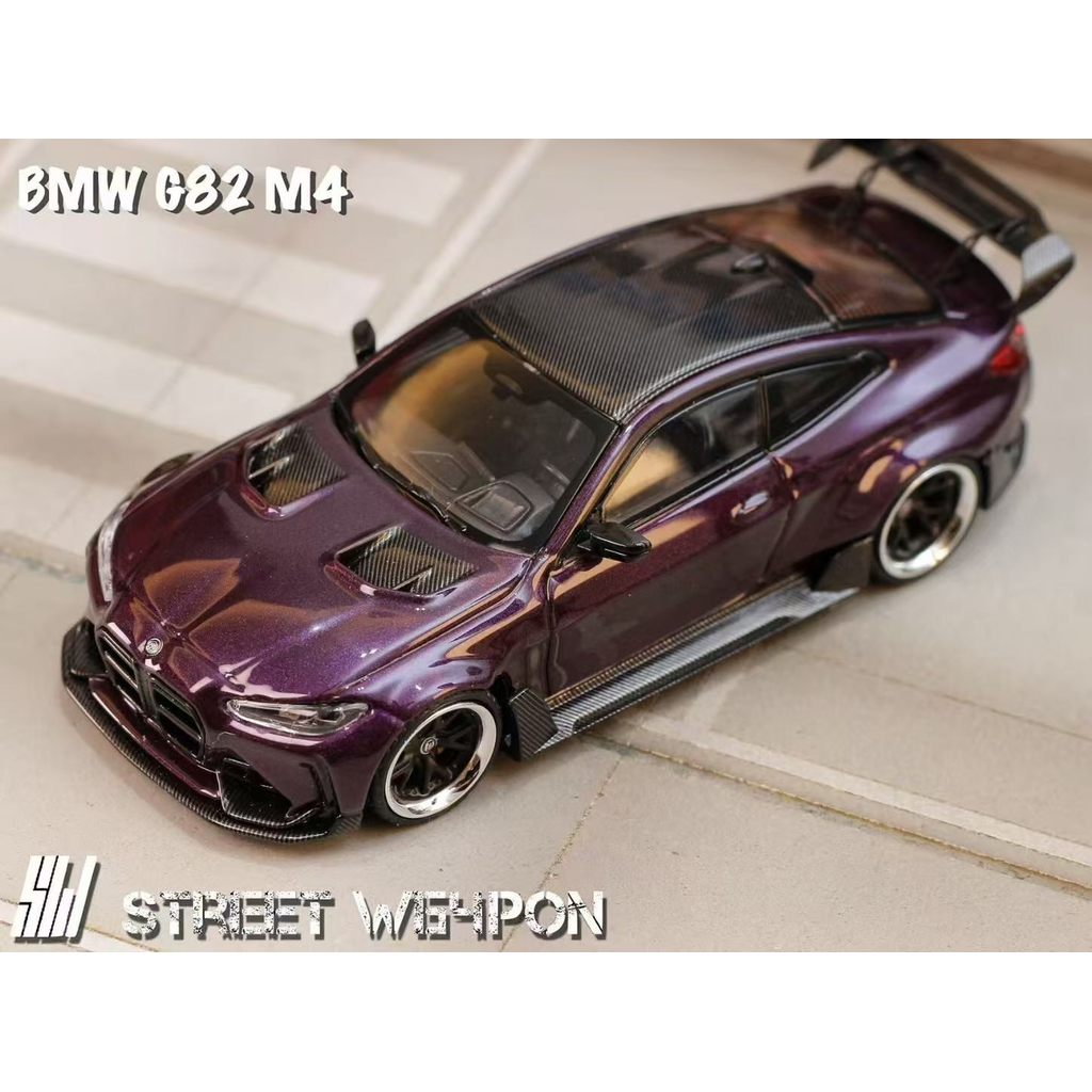 พร้อมส่ง Street Weapon SW 1: 64 Alloy Model BMW M4 G82, Adro Body Kit Wide Body Modified Version Dar