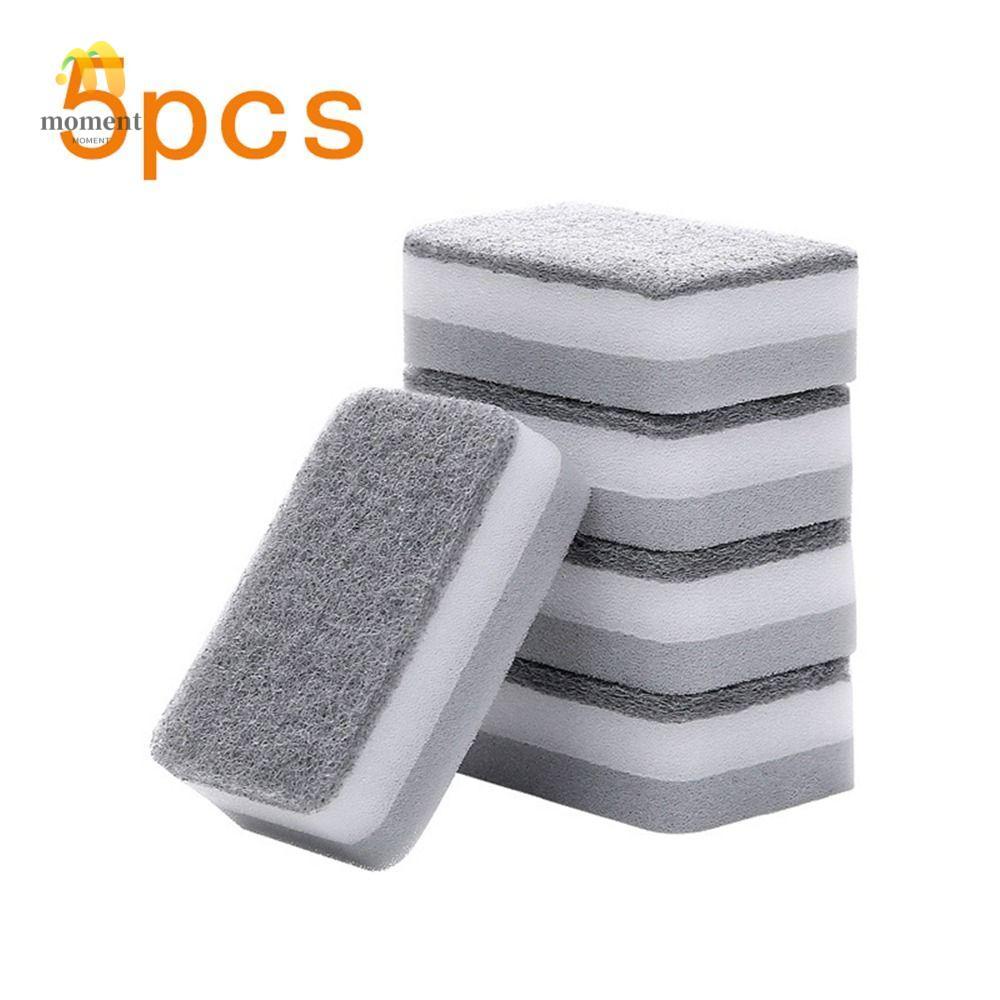 MOMENT 5PCS ฟองน้ําทําความสะอาดจาน Catering แปรงทําความสะอาดอุปกรณ์เสริมในครัวเรือน Scouring Pads