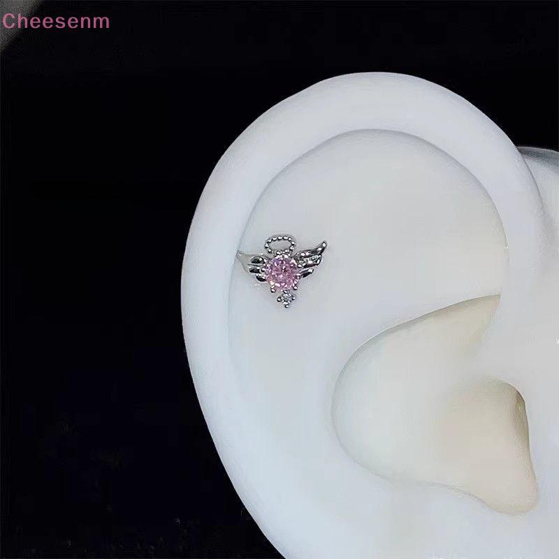 ต่างหูปีกเทวดาเงางาม สไตล์แองเจิลวิง เพศหญิง พร้อมคริสตัล rhinestone