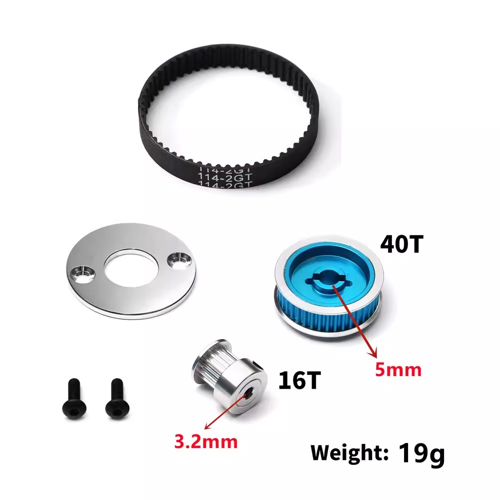 Tamiya 1/10 TT02 Low Noise Belt Drive Conversion Kit Transmission Gears System TT02 Belt Drive Gear 