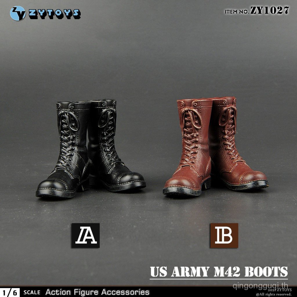 ZYTOYS 1/6 ทหาร ZY1027 WWII US Army M42 รองเท้าต่อสู้รองเท้า 2 สีพร้อมสต็อก FFBN