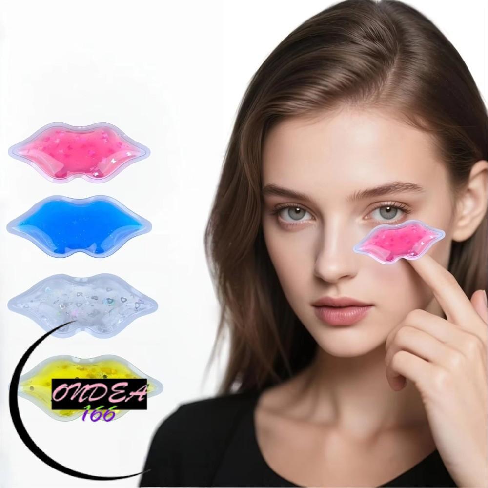 ONDEAL66 5 ชิ้น Lip Ice Pack, ยืดหยุ่นนํากลับมาใช้ใหม่ Eye Ice Pack, Anti-Aging ลดอาการบวมเจล Ice Pa