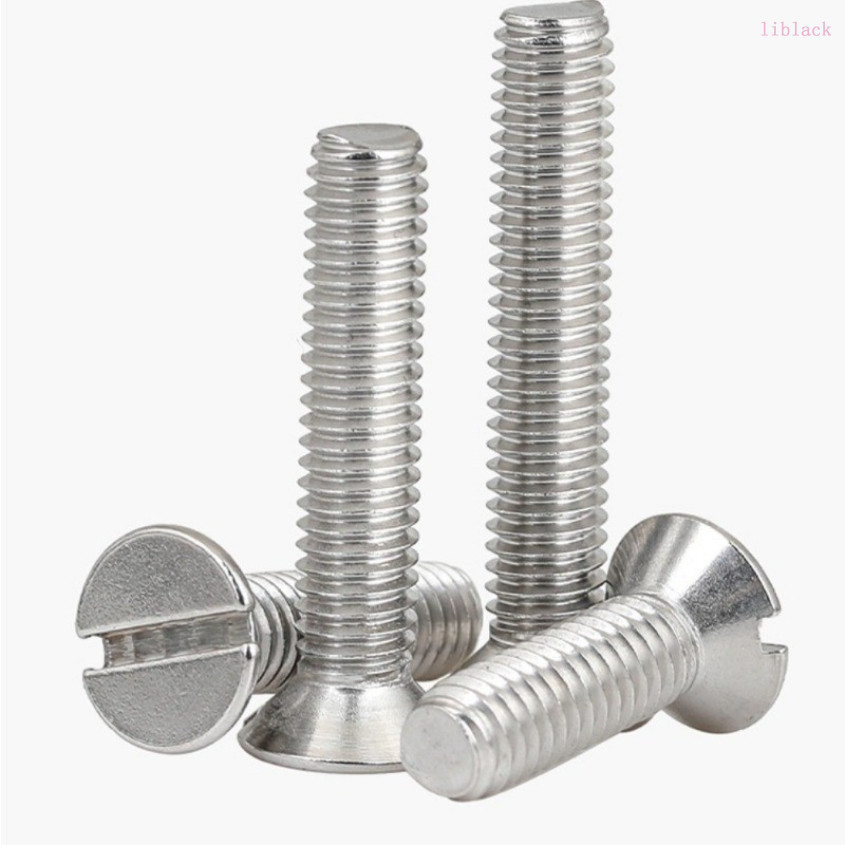 GB68 304 สแตนเลส one-word slot consunk หัวสกรู slotted แบนหัวสกรู M1.6M2M2.5M3M4M5M6M8M10black-th