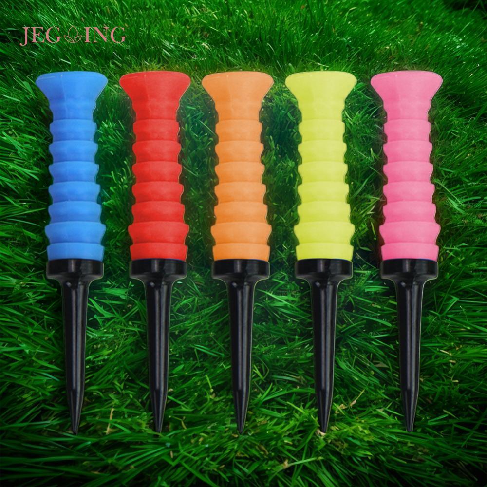 5 ชิ้น Solid Golf Practice Tees Golf Tee Golf Elastic Tees อุปกรณ์กอล์ฟ