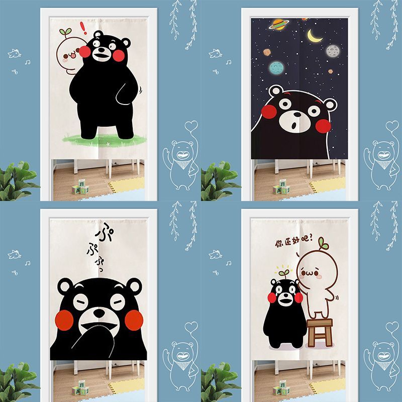 Kumamoto Custom Cartoon Fabric Door Curtain Home Decorative Door Curtain Room Bathroom Bathroom Hang