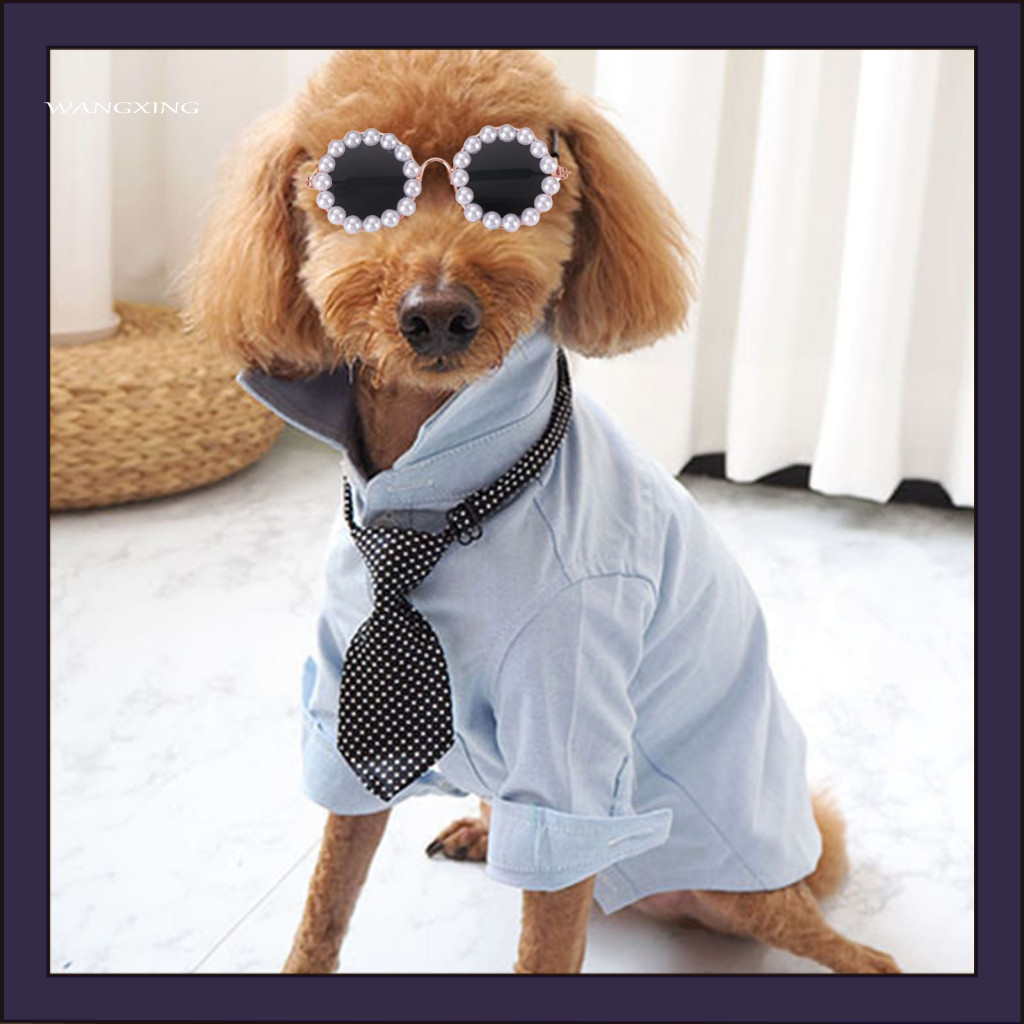 [WX] แว่นตาสัตว์เลี้ยงขนาดเล็กน้ําหนักเบาแว่นตาสัตว์เลี้ยงแว่นกันแดดมุก มารยาท สําหรับแมวสุนัขน่ารัก