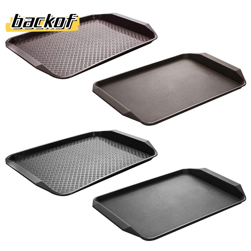 ถาด BACKOF แผ่นเสิร์ฟกันลื่นพลาสติกสี่เหลี่ยม 43*30 ซม. ถาดบริการจัดเลี้ยง