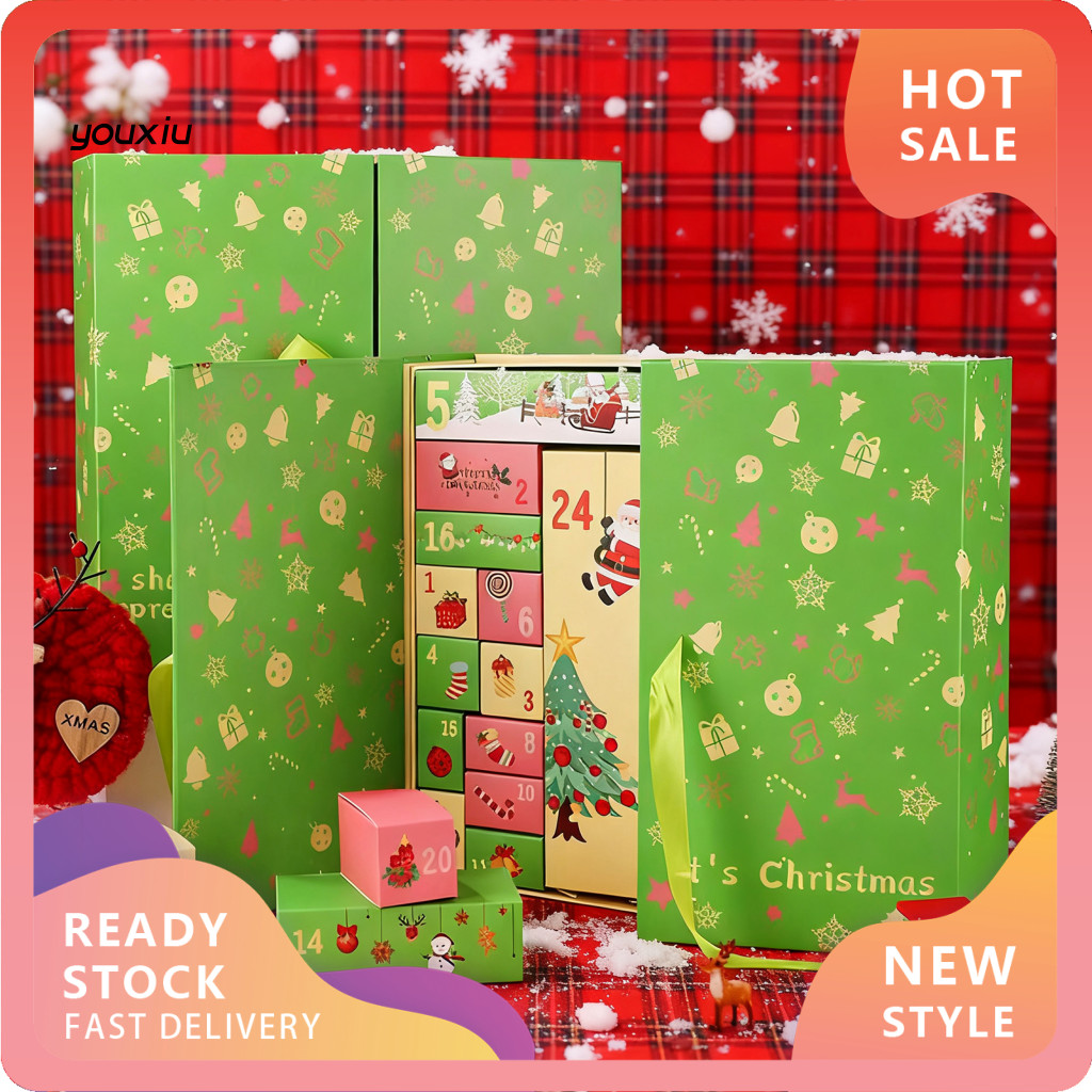 YX Advent Calendar Christmas Wish Box Holiday Gift Box Diy Christmas Advent Calendar 24 Days Countin