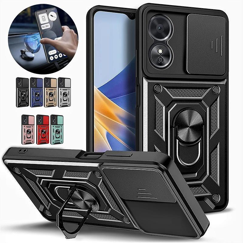 สไลด์เลนส์ปกป้องเกราะเคสโทรศัพท์เหมาะสําหรับOPPO A17 A15 A16 A18 A38 A58 A78 4G A98 A79 A57 A57s A60