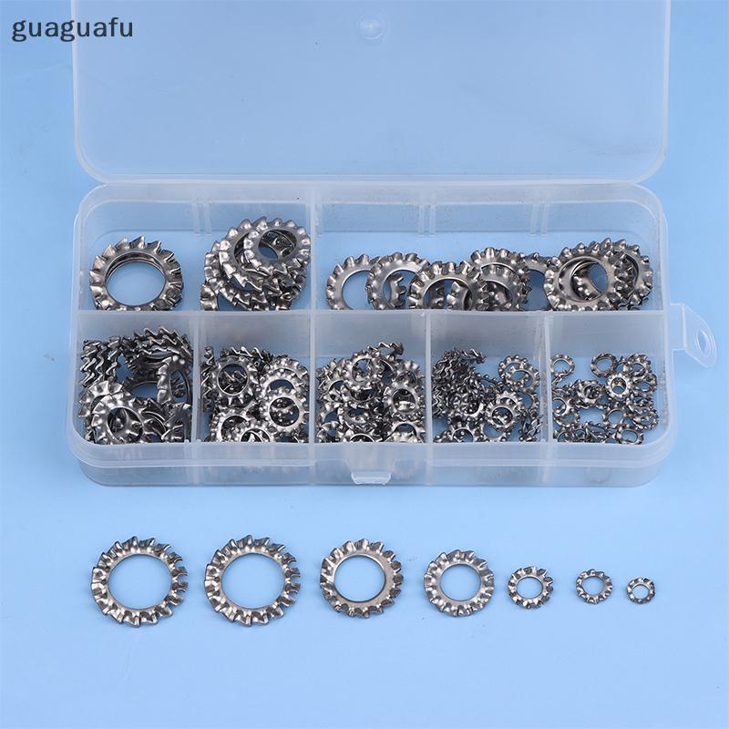 [guafu] 160 ชิ้น/กล่องสแตนเลสภายนอก Multi Tooth Star Lo เครื่องซักผ้า Assortment ชุด 7 ขนาด M3 M4 M5