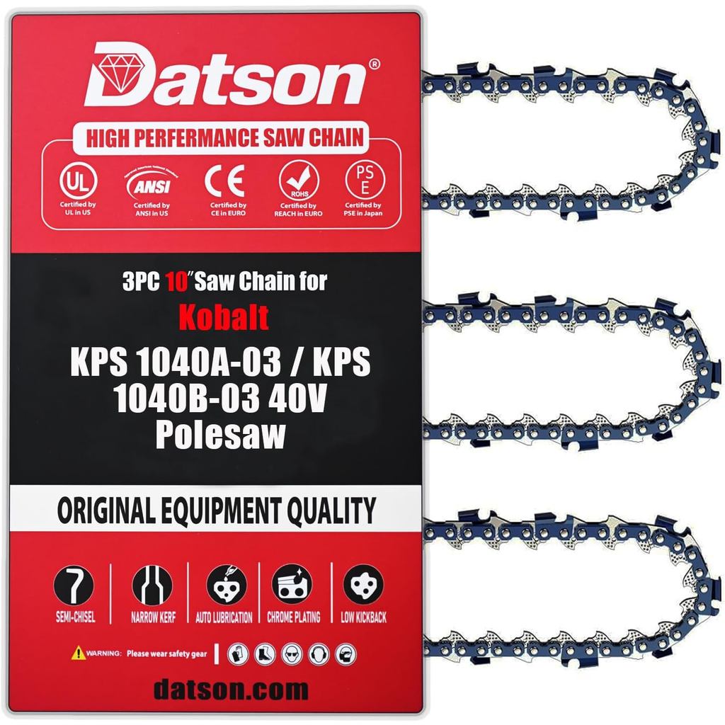 3PC 10 นิ้วโซ่เลื่อยเสาสําหรับ Kobalt KPS 1040A-03 / KPS 1040B-03 40V ไม่พอดี 80V Chainsaw