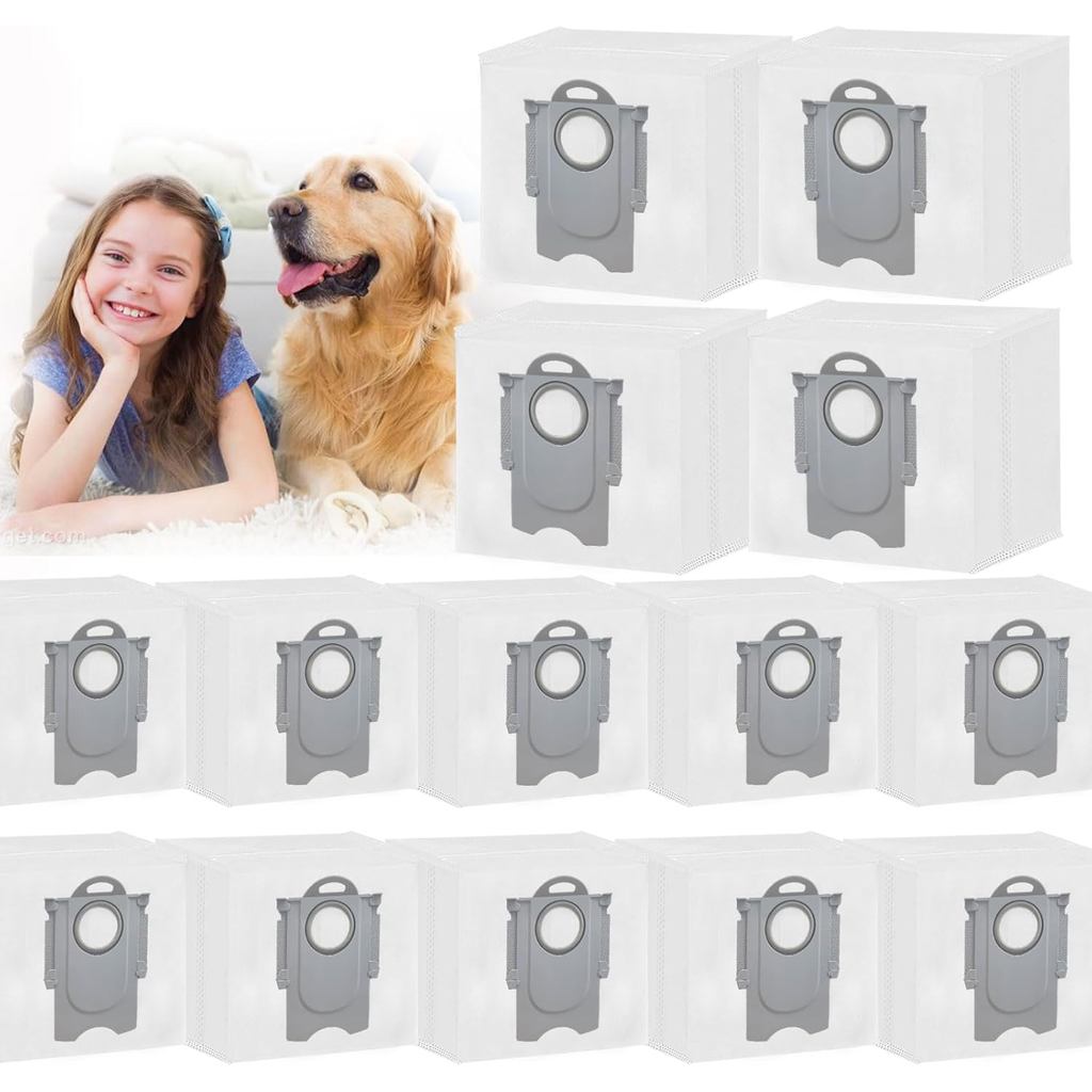 14 แพ็ค Q10 Q7 Q5 ถุงเก็บฝุ่นเข้ากันได้กับ Roborock S8 Pro Ultra, S8+, Q7 Max+, Q8 Max+, Q5 Max+, Q5