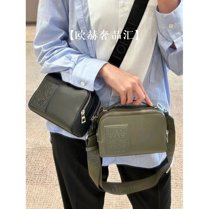 กระเป๋าถือกล้องหนังแท้ L0ewe/Luojia 2023 ออกแบบใหม่ สำหรับทั้งผู้ชายและผู้หญิง ขนาด miniature