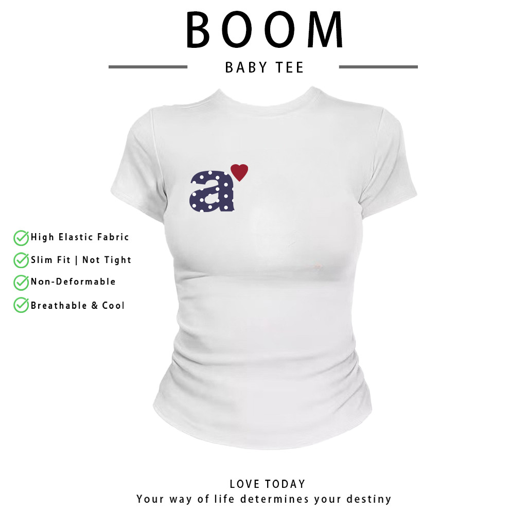 COD（จัดส่งภายใน 24 ชั่วโมง）เสื้อสาวอวบ เสื้อครอปท็อป แขนสั้น babytee สไตล์เกาหลี y2k T-shirt | สไตล์แฟชั่น V01