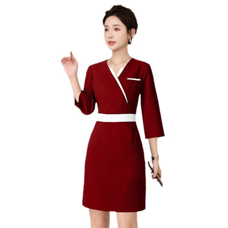 [จัดส่งด่วน] Skin Care Stylist Workwear ผู้หญิงชุดสูทแขนสั้นบางสไตล์ Breathable แชมพูแชมพู Workwear 