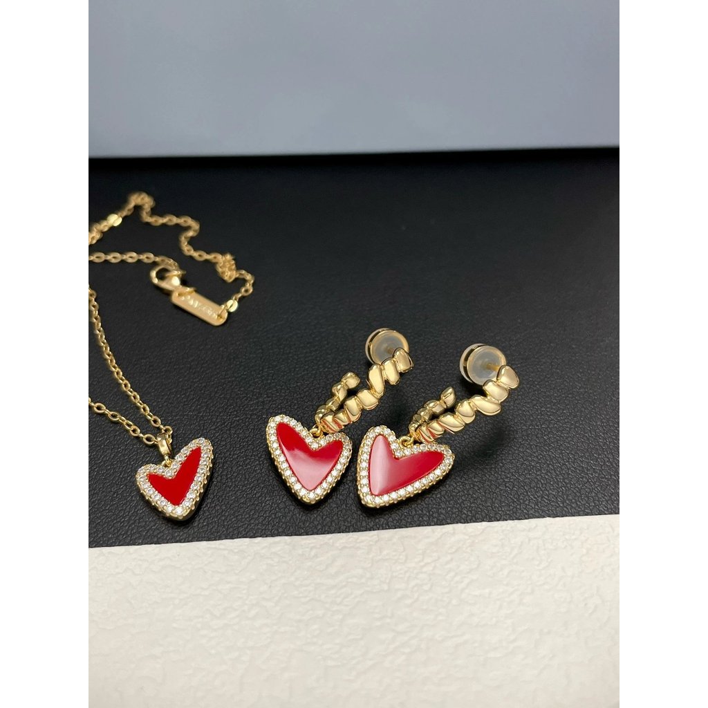 QP2L Hefang Gilt Love Heart สร้อยคอ/ต่างหู