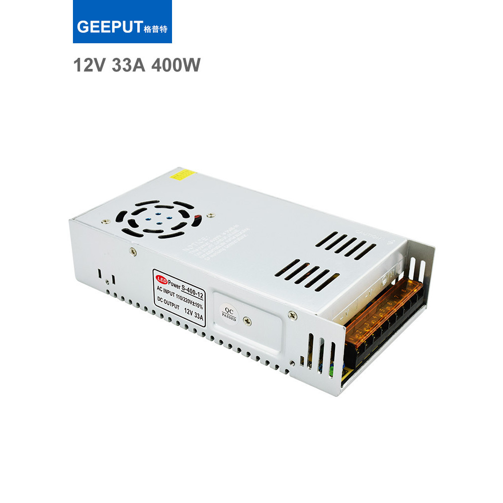 LED Switching Power Supply 12V 33A 400W Air Pump Power Strip Light Box Monitoring DC Transformer