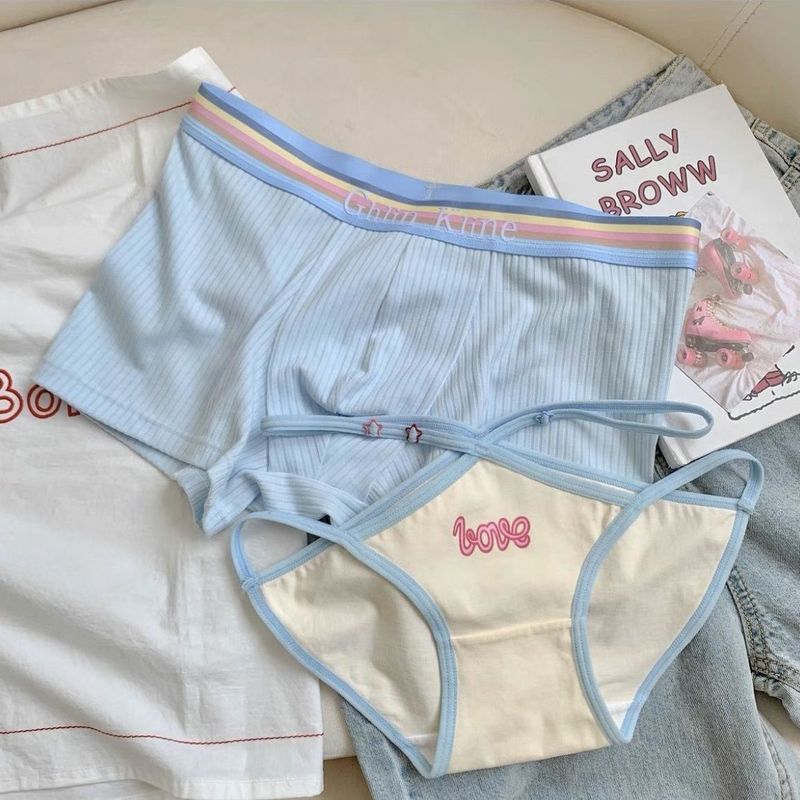 情侣内裤纯棉一男一女多巴胺网红新款女三角男四角情侣款Couple Underwear for One Man and One Woman26.3.20