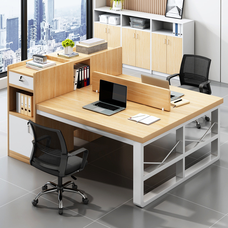 โต๊ะพนักงาน โต๊ะทำงานเรียบง่ายทันสมัย \u200b\u200bโต๊ะพนักงาน โต๊ะคอมพิวเตอร์ตั้งโต๊ะและเก้าอี้ โต๊ะ