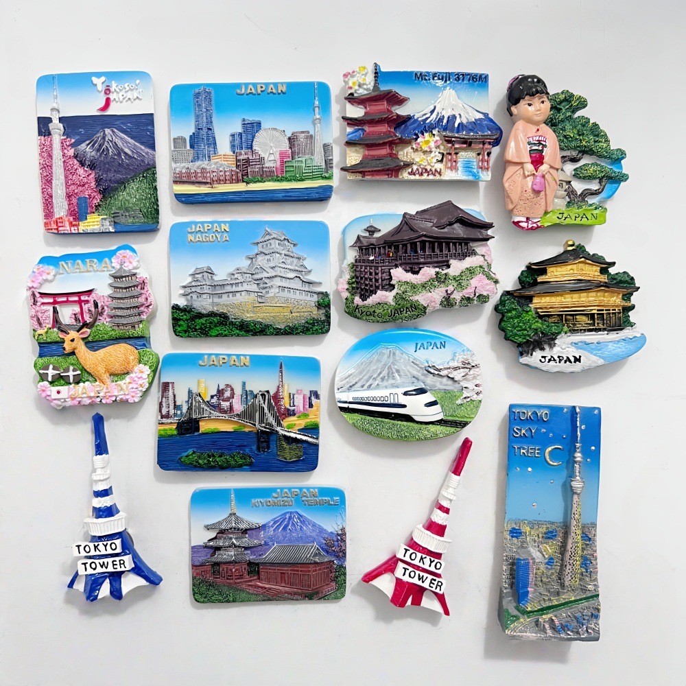 ญี่ปุ่นตู้เย็นสติกเกอร์ของที่ระลึกการท่องเที่ยวสกายทรีนาราซิตี้สามมิติเรซิ่นผู้ผลิตแม่เหล็ก