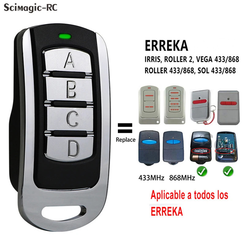 ERRKA รีโมทคอนโทรลโรงรถเข้ากันได้กับ IRIS 2 / IRIS 4