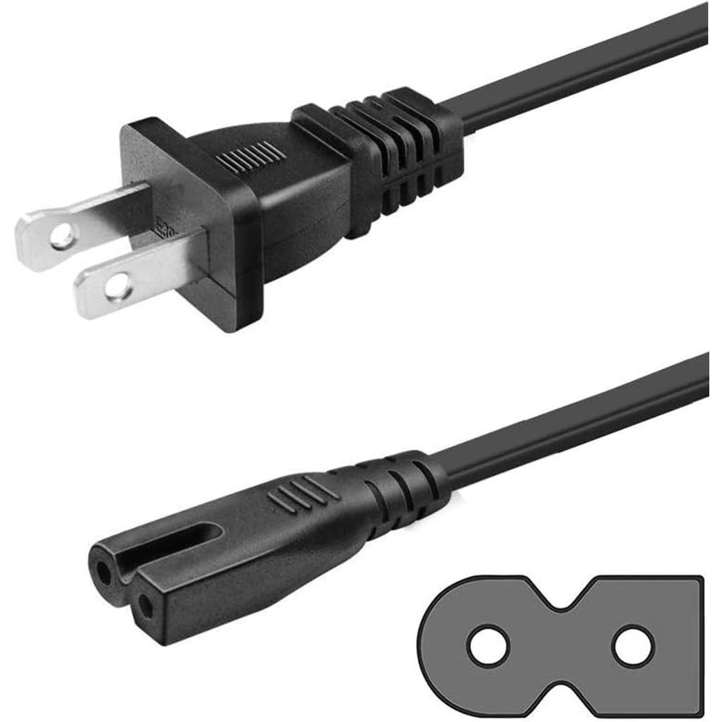 2ง่ามPolarized AC Power Cord Compatible wtih Vizio D/E/M Series HDTV, Bose Companion Speaker, Cable 