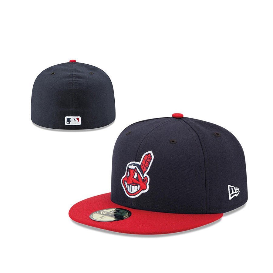 หมวก Cleveland Indians 59FIFTY Snapback แบบปิดเต็มสำหรับทั้งผู้ชายและผู้หญิง
